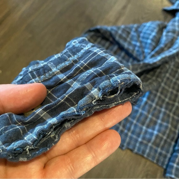 Vintage Alphanumeric button down long sleeve plaid shirt - Picture 11 of 11